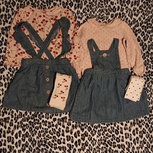 Girls' Denim Skirt and Top Set